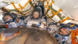 Earth welcomes back 241 days in orbit as ISS trio lands
