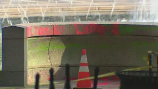 Vandalism at DC World War II Memorial: Graffiti and Soap in Fountain