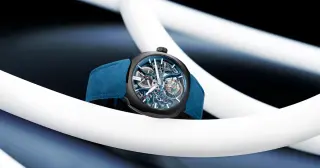 Moser & Alpine Collaborate on 100-Piece Streamliner Skeleton Ceramic Watch