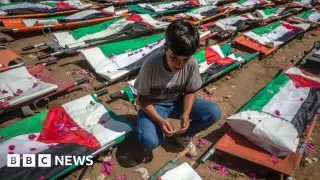 Gaza City holds historic mass funeral for 112 victims of 2023 strike