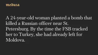 St. Petersburg bombing suspect escapes via Turkey to Moldova