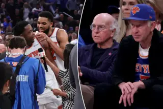Larry David's 'Let's get outta here' moment as Knicks erase 29-point deficit in Finals Game 4