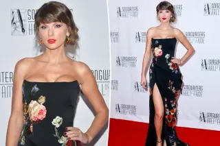 Taylor Swift Makes SHOF History in Black Floral Givenchy Gown