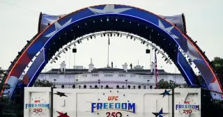 Trump stages private UFC spectacle on White House lawn for 80th birthday