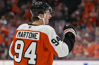 Martone threads a cross-ice dime to Celebrini as Canada routs Italy at Worlds