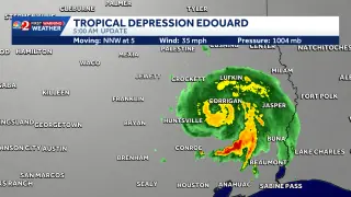 Edouard Drenches Southeast Texas as It Weakens