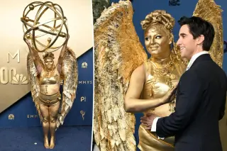 Meg Stalter Goes Full Golden Trophy on Emmys 2026 Red Carpet