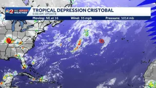 Cristobal Downgraded to Tropical Depression in the Atlantic