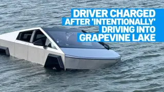 Texas man’s Wade Mode test ends in arrest after Cybertruck plunges into Grapevine Lake