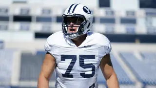 BYU Senior Right Tackle Andrew Gentry Out for Extended Period After Ankle Injury