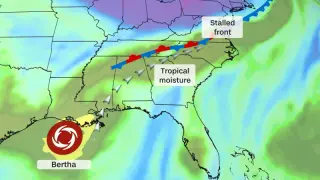 Bertha fades, but its rain plume fuels major East Coast flood threat