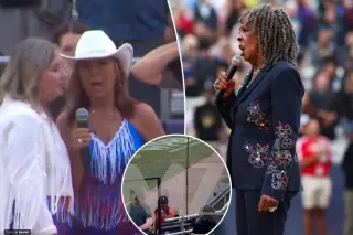 Reeves confronts backup singers as anthem falters at women's pro baseball opening