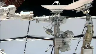 French spacewalker Adenot helps remove failed ISS antenna; replacement postponed