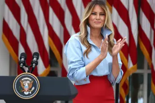 Melania Trump returns with playful jab about her month-long absence