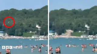 Drone hits Russian Black Sea beach killing six, injuring about 40