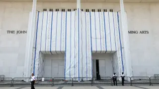 Kennedy Center won’t remove tarp as Trump-name dispute heads to court