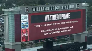 Lightning Delays South Carolina-Mississippi State Kickoff by 80 Minutes