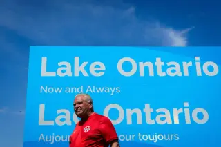Ford counters Trump's 'Lake America' with a giant Lake Ontario sign