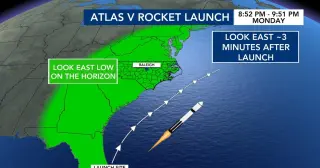 How to spot Monday's Atlas V rocket launch after sunset