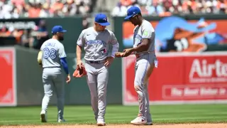 Fan ejected after throwing ball from stands hits Blue Jays outfielder at Camden Yards