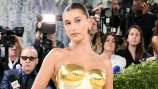 Hailey Bieber Stuns in Yellow Bikini and Rhode Eye Patches on Instagram