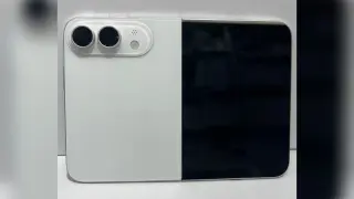 White-only foldable iPhone mockup hints at premium passport-style design