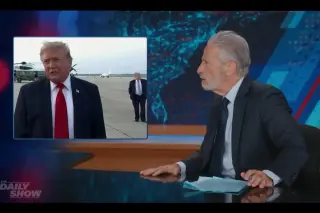Jon Stewart Spots a Trump Lookalike and Wonders if He's a Body Double