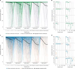 Cooperation decays in bursts: a five-year field study of Sierra Leone group lending