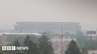 World Cup final swallowed by wildfire smoke in timelapse