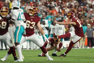 Commanders Name Undrafted Rookie Drew Stevens as Kicker, Release Moody