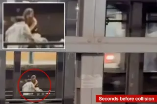 Video shows couple calmly sitting on NYC subway tracks before deadly collision