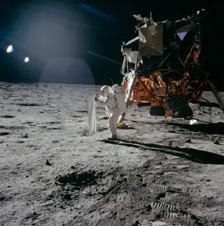 Apollo 11: Solar Wind Foil Captures Particles on the Moon