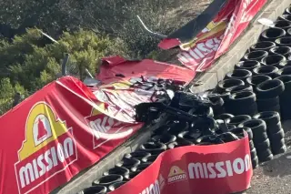 Porsche crash at Laguna Seca tears through fence at Zanardi Corkscrew