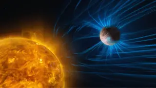 First Signs of Exoplanet Magnetic Fields Seen in Furious Winds