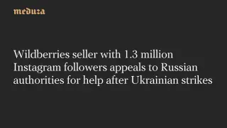 1.3M-follower cosmetics founder appeals for tax relief after Wildberries warehouse strikes