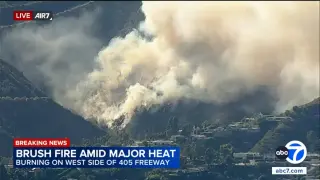 Brush Fire Prompts Evacuations Along 405 Near Getty Center