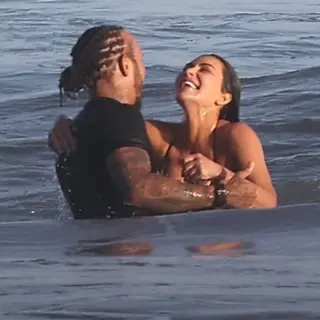 Kim Kardashian and Lewis Hamilton Turn Up the PDA on Malibu Beach Date