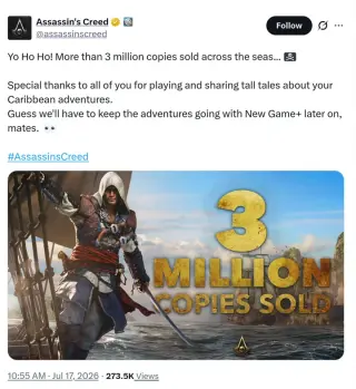 Assassin's Creed Black Flag Resynced Breaks 3 Million Sales, Ubisoft Teases New Game+ Content