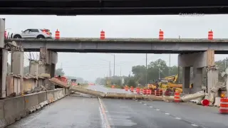 Barrier collapse on Route 53 shuts Palatine Road; crews to replace concrete barrier