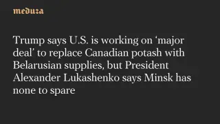 Belarus potash talks face supply gaps as US seeks cheaper imports