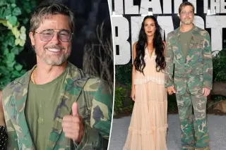 Brad Pitt Goes Full Camouflage on Heart of the Beast Nashville Premiere