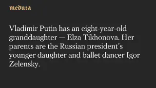 Leaked Border Data Reveals Name of Putin’s Granddaughter, Elza Tikhonova