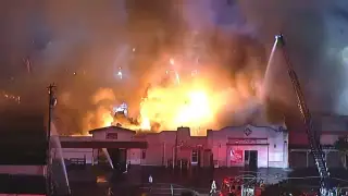 Newhall blaze expands from auto shop to restaurant and theater during 3-alarm fire