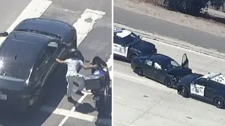 Wrong-way driver crashes into CHP cruiser, ending LA 405 chase