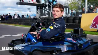 Verstappen gobbles a full field of 100 amateurs in 14-lap Silverstone karting showcase