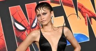 Zendaya Turns Spider-Man Red Carpet Into Surreal Black-Satin Metamorphosis