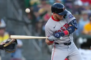 Mead Debut Cut Short by HBP as Red Sox Beat A's