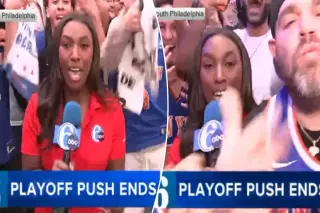 Knicks fans overrun Philly reporter after series-clinching win