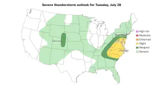 East Coast Braces for Thunderstorms, Flooding and Tornado Risk