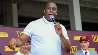 Commanders owner Magic Johnson criticizes 'poor clock management' after 27-27 tie with Giants